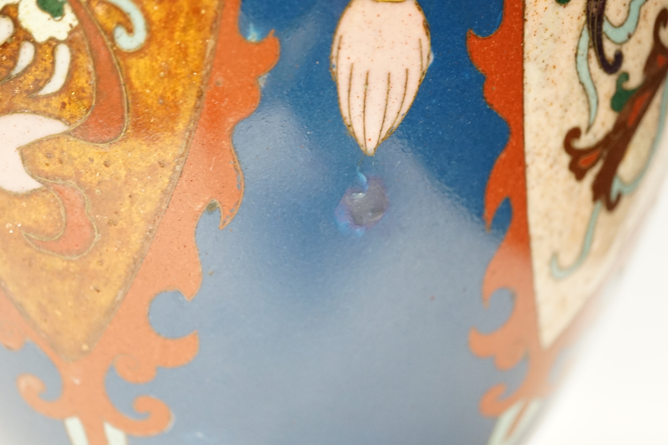 A large Japanese cloisonné enamel baluster vase, Meiji period, 62 cm high
